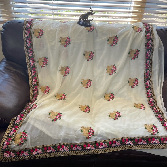 Gorgeous Georgette Embroidered Saree - Picture 2 of 2